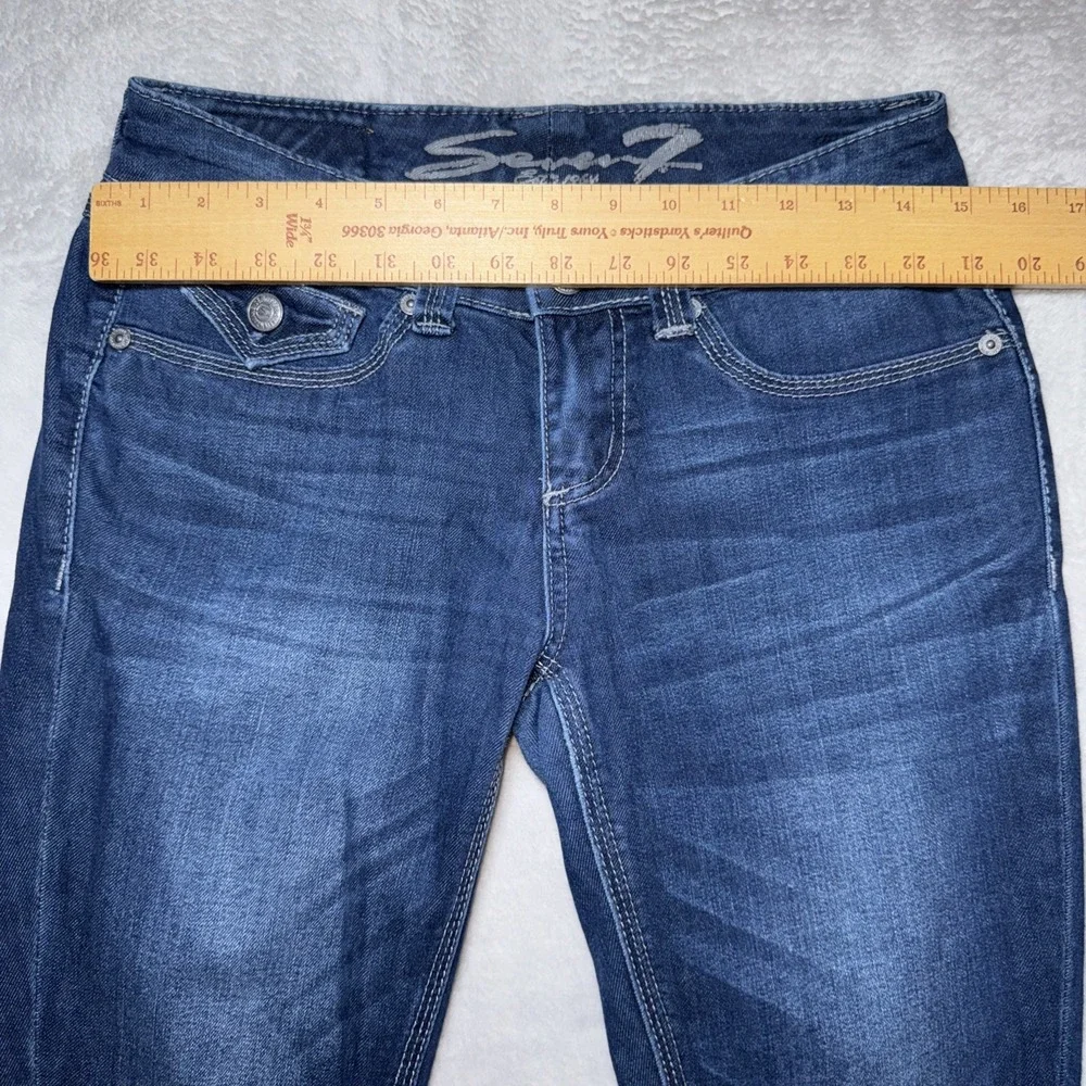 Seven7 'Legging' Jeans Size 4 Womens Blue Stretch Denim Flap‎ Back Pockets Rayon